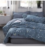 Starry Dreamscape Deep Blue Galaxy Bedding Set