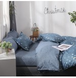 Starry Dreamscape Deep Blue Galaxy Bedding Set
