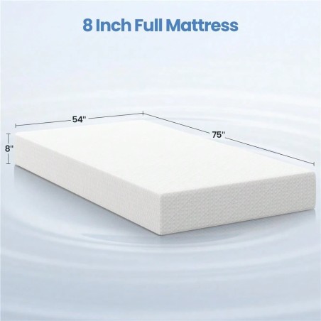 8-Inch Cooling Gel Memory Foam Mattress - Medium Firm Support