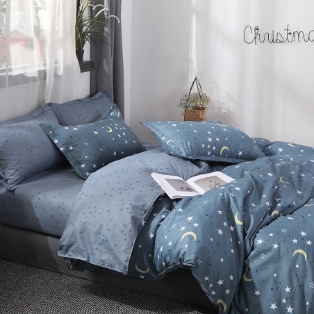 Starry Dreamscape Deep Blue Galaxy Bedding Set