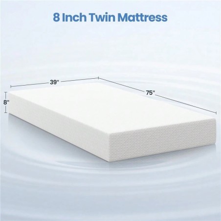 8-Inch Cooling Gel Memory Foam Mattress - Medium Firm Support
