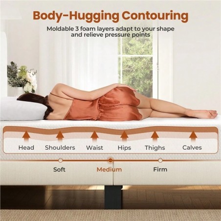 8-Inch Cooling Gel Memory Foam Mattress - Medium Firm Support