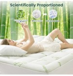 Bamboo Mattress Pad Topper - 600 GSM Breathable, Deep Pocket