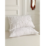 Khaki Chiffon Pinched Flower Duvet Cover Set - 3pc Polyester Bedding