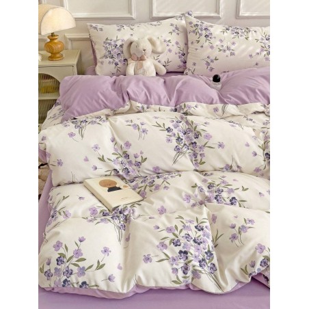 3-Piece Floral Bedding Set - Thick Polyester Duvet Cover & Pillowcases