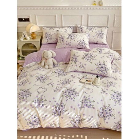 3-Piece Floral Bedding Set - Thick Polyester Duvet Cover & Pillowcases