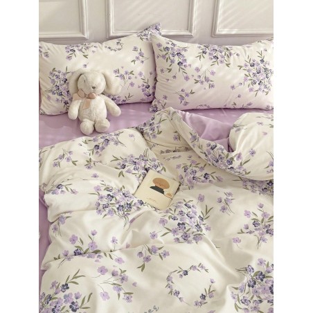 3-Piece Floral Bedding Set - Thick Polyester Duvet Cover & Pillowcases