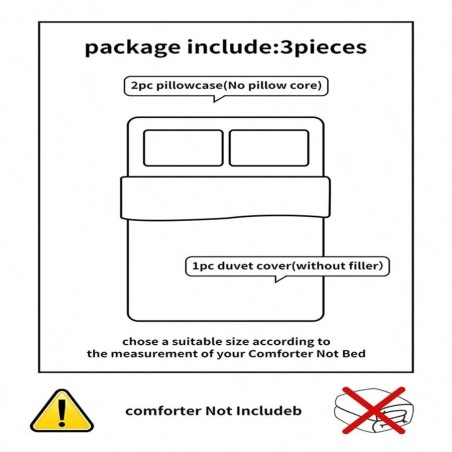 3-Piece Floral Bedding Set - Thick Polyester Duvet Cover & Pillowcases