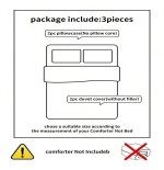 3-Piece Floral Bedding Set - Thick Polyester Duvet Cover & Pillowcases