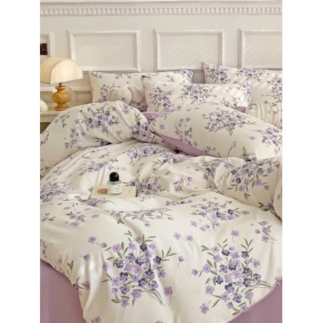 3-Piece Floral Bedding Set - Thick Polyester Duvet Cover & Pillowcases