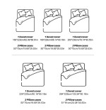 Khaki Chiffon Pinched Flower Duvet Cover Set - 3pc Polyester Bedding