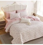 Coquette Cottagecore Floral Quilt Set - Reversible Pink Bedspread