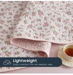 Coquette Cottagecore Floral Quilt Set - Reversible Pink Bedspread