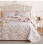 Coquette Cottagecore Floral Quilt Set - Reversible Pink Bedspread