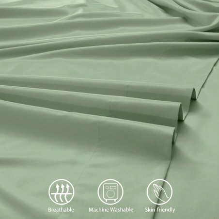 Queen Silky Soft Bed Sheet Set - 4 Piece Deep Pocket Sheets