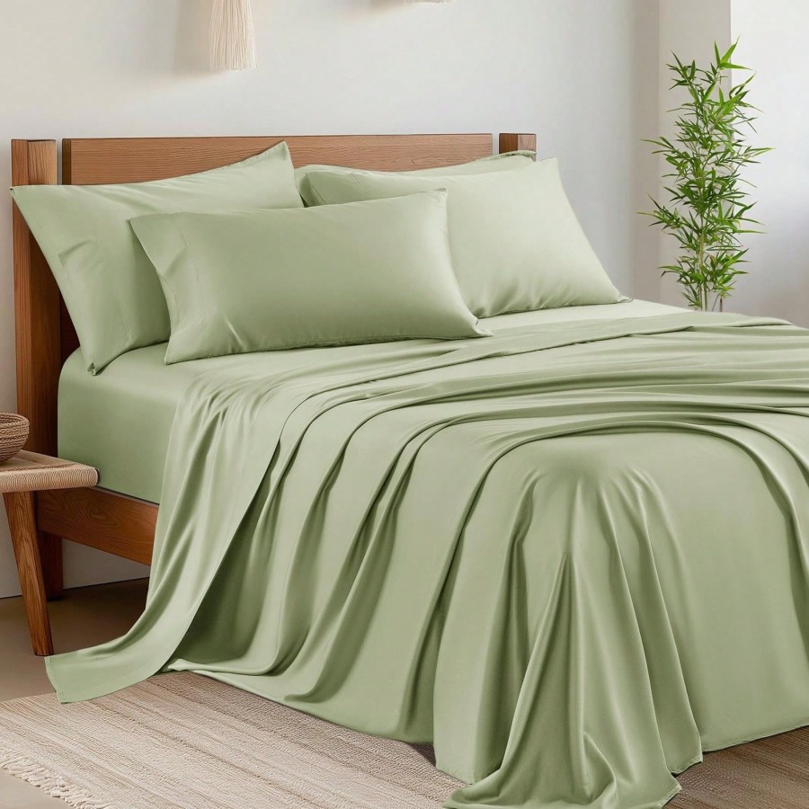Queen Silky Soft Bed Sheet Set - 4 Piece Deep Pocket Sheets