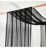 White Sheer Canopy Bed Curtains with Wood Frame - Bedroom Decor