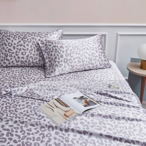 Leopard Print Satin Sheet Set - Ultra Soft Luxury Bedding