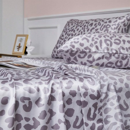 Leopard Print Satin Sheet Set - Ultra Soft Luxury Bedding