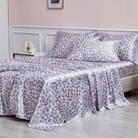 Leopard Print Satin Sheet Set - Ultra Soft Luxury Bedding