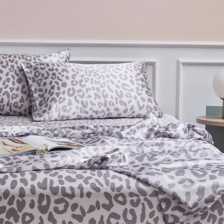 Leopard Print Satin Sheet Set - Ultra Soft Luxury Bedding