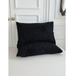 Khaki Chiffon Pinched Flower Duvet Cover Set - 3pc Polyester Bedding