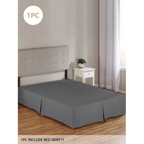 Solid Color Bed Skirt - 5 Pleated Ruffles, Soft Polyester Fabric