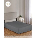 Solid Color Bed Skirt - 5 Pleated Ruffles, Soft Polyester Fabric