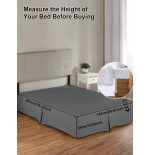 Solid Color Bed Skirt - 5 Pleated Ruffles, Soft Polyester Fabric