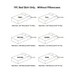 Solid Color Bed Skirt - 5 Pleated Ruffles, Soft Polyester Fabric