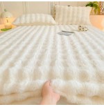 3-Piece Faux Fur Bedding Set with Non-Slip Wrap Design