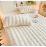 3-Piece Faux Fur Bedding Set with Non-Slip Wrap Design