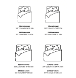 Khaki Chiffon Pinched Flower Duvet Cover Set - 3pc Polyester Bedding