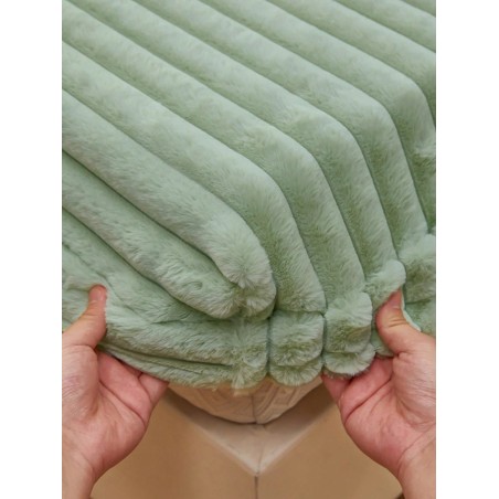Striped Fleece Fitted Sheet Set - Soft Thickened Bedding for All Beds
