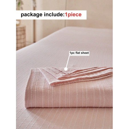 Pink Jacquard Striped Bedsheet - Modern All-Season Breathable