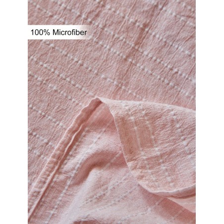 Pink Jacquard Striped Bedsheet - Modern All-Season Breathable