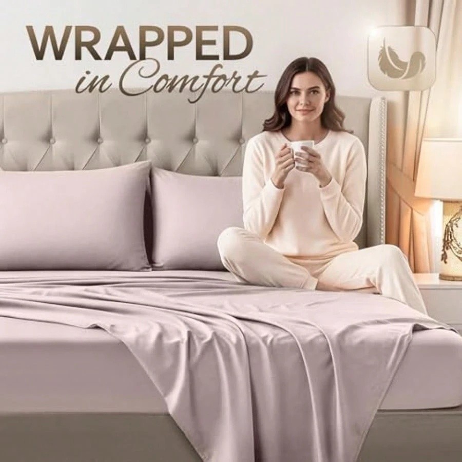 Beddora Queen Sheet Set - 4pc Cooling Microfiber - Pink