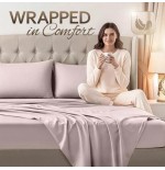 Beddora Queen Sheet Set - 4pc Cooling Microfiber - Pink