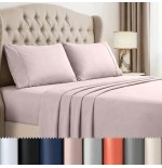 Beddora Queen Sheet Set - 4pc Cooling Microfiber - Pink