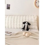 Long Grey Plush Pillow Cover - Washable, No Filler Included