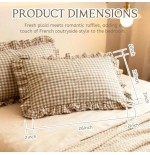 Farmhouse Plaid Pillowcase Set of 2 - Green & Taupe Ruffle Shams