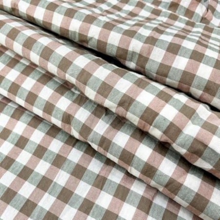 Farmhouse Plaid Pillowcase Set of 2 - Green & Taupe Ruffle Shams