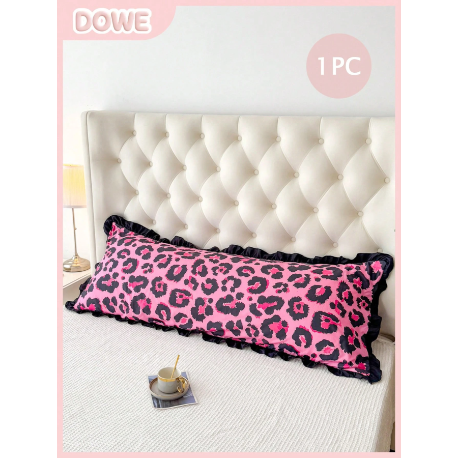 Pink Leopard Lace Pillowcase - 100% Polyester Decorative Cover