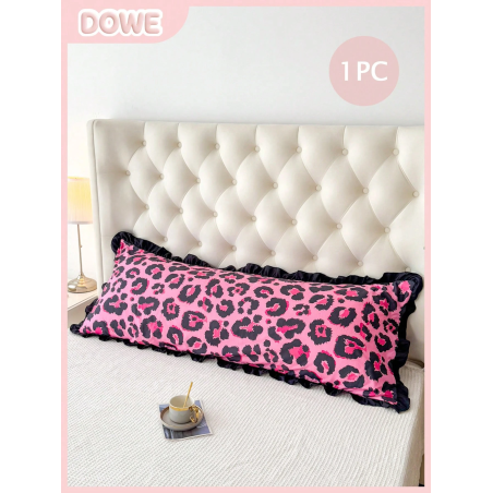 Pink Leopard Lace Pillowcase - 100% Polyester Decorative Cover