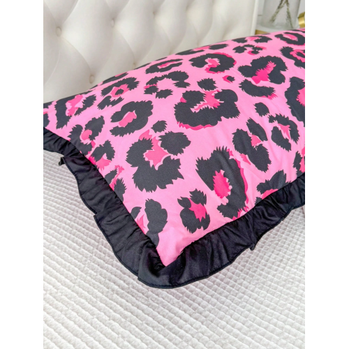 Pink Leopard Lace Pillowcase - 100% Polyester Decorative Cover