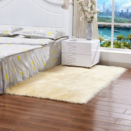 A Faux Fur Plush Carpet for Home Use in Bedroom, Living Room, and Beside the Bed