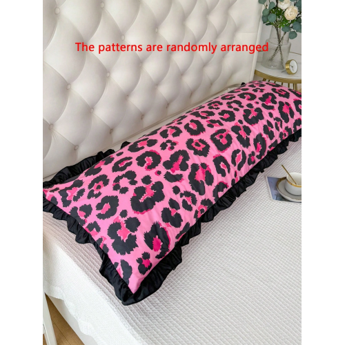 Pink Leopard Lace Pillowcase - 100% Polyester Decorative Cover