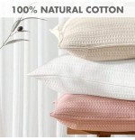 2-Pack Waffle Pillow Shams 20x26 - 100% Cotton Decorative Covers