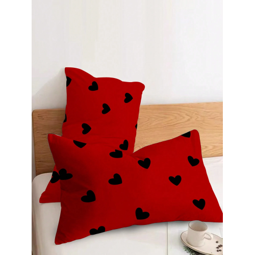 2-Pack Heart Pattern Pillow Covers - Soft Decorative Pillowcases