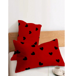 2-Pack Heart Pattern Pillow Covers - Soft Decorative Pillowcases